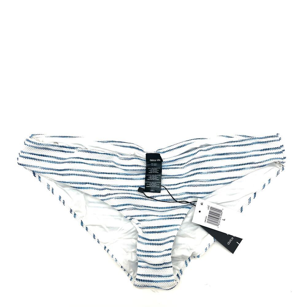 Dolce Vita Womens Mykonos Stripe Hipster Bikini Bottom Stripe Large NEW